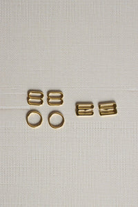 Gold 3/8" (10mm) Bra Rings, Sliders & G-Hooks