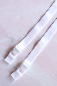 White 3/4" Pre-Made Plush Back Satin Straps
