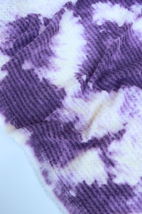 Plum Tie Dye Brushed Waffle Sweater Knit