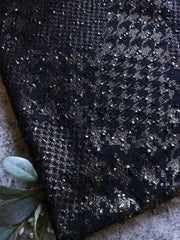 Load image into Gallery viewer, Black & Gold Houndstooth Metallic Special Occasion Sweater Knit