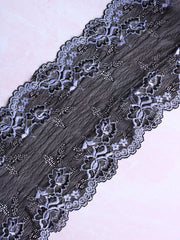 Load image into Gallery viewer, Black & White 6.5" Wide Stretch Lace