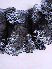 Load image into Gallery viewer, Black & White 6.5" Wide Stretch Lace
