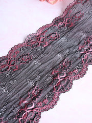 Load image into Gallery viewer, Black & Rose 6.5" Wide Stretch Lace