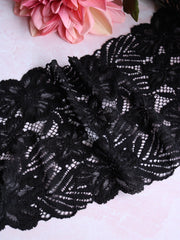 Load image into Gallery viewer, True Black 7.5" Wide Stretch Lace