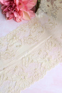 Pale Yellow 9" Wide Stretch Lace