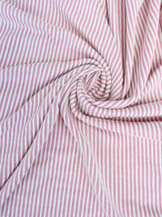 Load image into Gallery viewer, Dusty Rose & Ivory Jacquard Vertical Stripe Sweater Knit