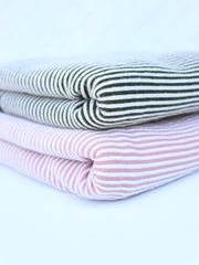 Load image into Gallery viewer, Olive & Ivory Jacquard Vertical Stripe Sweater Knit