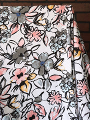 Load image into Gallery viewer, Floral Sketches on White 100% Cotton Jersey