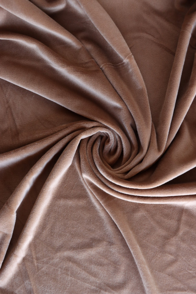 58 Ivory Stretch Velour Fabric - By The Yard [IVORY-VELOUR] - $3.99