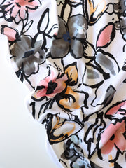 Load image into Gallery viewer, Floral Sketches on White 100% Cotton Jersey