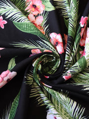 Load image into Gallery viewer, Flower Vines on Black 100% Cotton Jersey