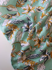 Load image into Gallery viewer, Flora & Fauna on Mint 100% Cotton Jersey