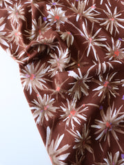 Load image into Gallery viewer, Flower Burst on Red Brown 100% Cotton Jersey