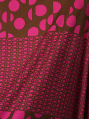 Load image into Gallery viewer, Pink & Brown Geometric 100% Silk Jersey