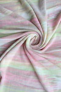Powder Pink & Lime Paint Streaks Alpaca Soft Brushed Sweater Knit