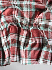 Load image into Gallery viewer, Mint & Clay Plaid Double Brushed Poly