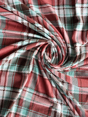 Load image into Gallery viewer, Mint & Clay Plaid Double Brushed Poly