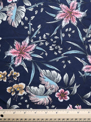 Load image into Gallery viewer, Grace Floral on Navy Wool Dobby