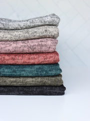 Load image into Gallery viewer, Marled Hunter Green Brushed Hacci Sweater Knit