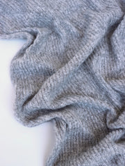 Load image into Gallery viewer, Marled Light Gray Brushed 4x1 Ribbed Sweater Knit