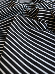 Load image into Gallery viewer, Black & Ivory Stripe Ottoman Jacquard Knit