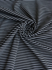 Load image into Gallery viewer, Black & Ivory Stripe Ottoman Jacquard Knit