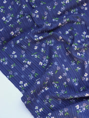 Load image into Gallery viewer, 1YD PRECUT; Mila on Dark Denim Yummy 8x3 Rib Knit