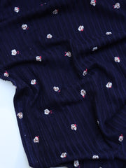 Load image into Gallery viewer, Rosie on Navy Yummy 8x3 Rib Knit