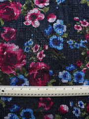 Load image into Gallery viewer, Fuchsia Grunge Floral Techno Crepe