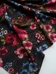 Load image into Gallery viewer, Fuchsia Grunge Floral Techno Crepe