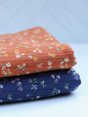 Load image into Gallery viewer, 1YD PRECUT; Mila on Dark Denim Yummy 8x3 Rib Knit