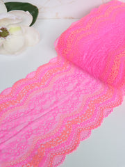 Load image into Gallery viewer, Neon Pink & Orange 8.75" Wide Stretch Lace