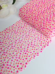 Load image into Gallery viewer, Neon Polka Dot 9.25" Wide Stretch Lace