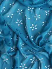 Load image into Gallery viewer, Teal Floral Laser Cut Chiffon