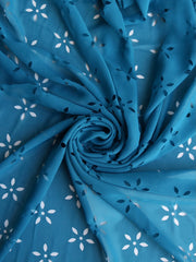 Load image into Gallery viewer, Teal Floral Laser Cut Chiffon