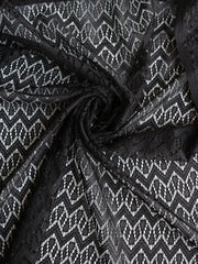 Load image into Gallery viewer, Black Chevron Crochet Lace