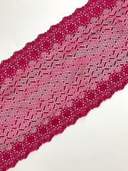 Load image into Gallery viewer, Dark Pink 7.5" Wide Stretch Lace