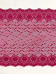 Load image into Gallery viewer, Dark Pink 7.5" Wide Stretch Lace