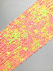 Load image into Gallery viewer, Neon Orange & Yellow 9" Wide Stretch Lace