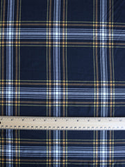 Load image into Gallery viewer, Black & Yellow Window Pane Plaid Double Brushed Poly