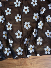 Load image into Gallery viewer, Daisies on Black Stretch Mesh