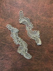 Load image into Gallery viewer, 24 PCS (12 sets) Champagne Shimmer Lace Appliques