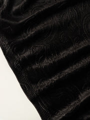 Load image into Gallery viewer, 2YD 20IN REMNANT; Black Paisley Embossed Stretch Velvet