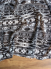 Load image into Gallery viewer, Black & White Geometric Stripe Chiffon