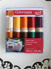 Load image into Gallery viewer, Fall Sew All Polyester Thread 10 Spool Set