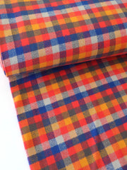 Load image into Gallery viewer, Navy/Orange/Gold Mini Check | Mammoth Flannel | Robert Kaufman