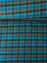 Load image into Gallery viewer, Surf/Chocolate/Tan Mini Check | Mammoth Flannel | Robert Kaufman