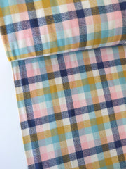 Load image into Gallery viewer, Navy/Pink/Mustard Mini Check | Mammoth Flannel | Robert Kaufman
