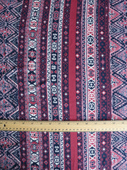 Load image into Gallery viewer, Burgundy & Navy Alexi Vertical Stripe Double Brushed Poly