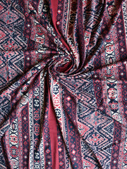 Load image into Gallery viewer, Burgundy & Navy Alexi Vertical Stripe Double Brushed Poly